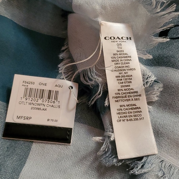 NWT Coach Windowpane Challis scarf - Picture 4 of 4
